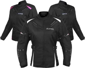 ALPHA CYCLE GEAR ALL SEASON WOMEN MOTORCYCLE JACKET WATERPROOF RIDING WITH CE ARMOUR (BLACK/WHITE, 4X-LARGE)