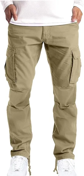 Cargo Pants for Men Slim Fit Straight Leg Stretch Lightweight Casual Travel Work Ripstop Tactical Hiking Cargo Pants