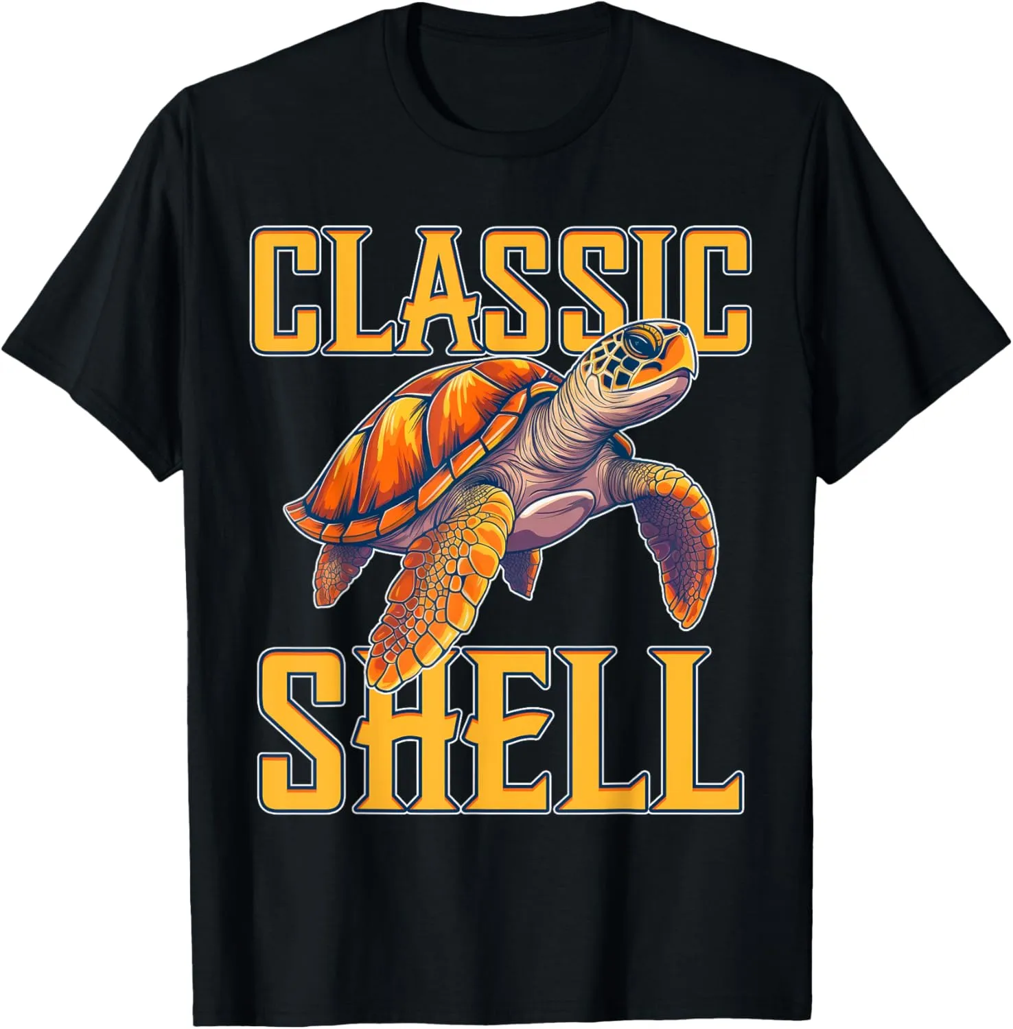 Classic Shell Sea Turtle Oceanic Wildlife Conservation T-Shirt