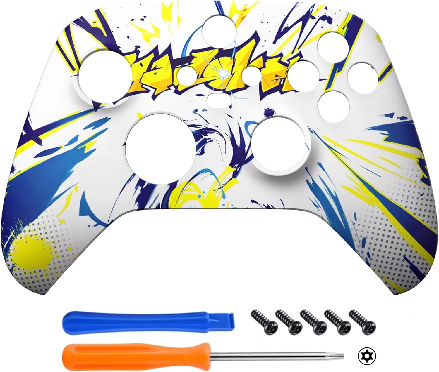 eXtremeRate Replacement Shell for Xbox Series X & S Controller - Unleash Your Style - Street Graffiti Custom Acessories Front Housing Cover for Xbox Core Controller Wireless [Control NOT Included]