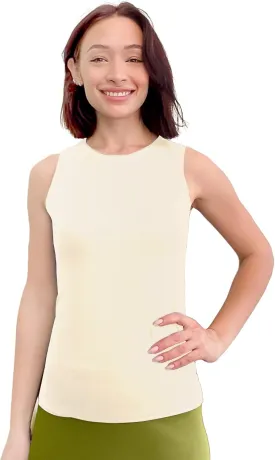 Kosher Casual Modest High Neck Tank Top for Women Full-Shoulder Sleeveless Shell