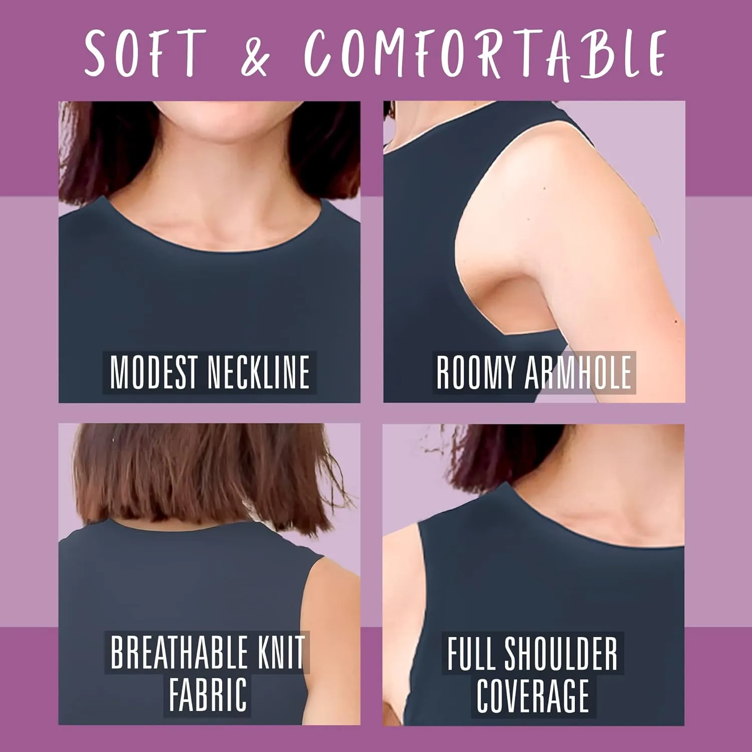 Kosher Casual Modest High Neck Tank Top for Women Full-Shoulder Sleeveless Shell