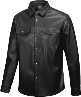 Little Donkey Andy Men's Leather Jacket Waterproof Stretch Faux Leather Jacket for Men Outwear Casual