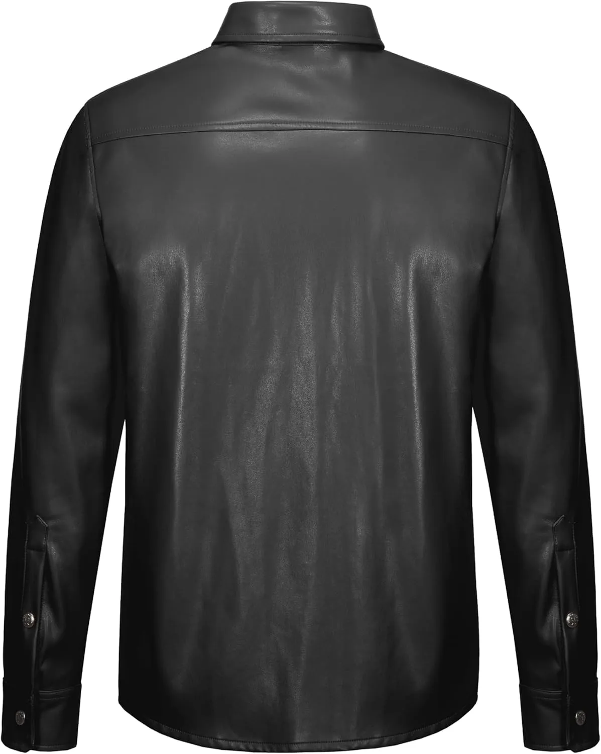 Little Donkey Andy Men's Leather Jacket Waterproof Stretch Faux Leather Jacket for Men Outwear Casual