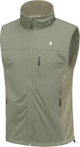 Little Donkey Andy Men's Lightweight Softshell Vest, Windproof Sleeveless Jacket for Running, Hiking, Cycling, Golf