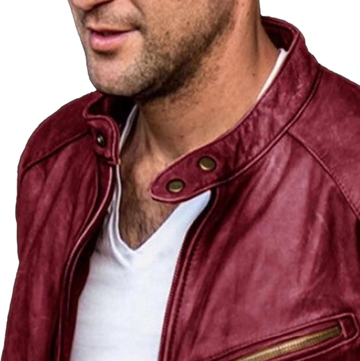 Maiyifu-GJ Men's Faux Leather Jacket Stylish Lightweight Motorcycle Leather Jackets Zipper Biker Coat Windbreaker Outerwear