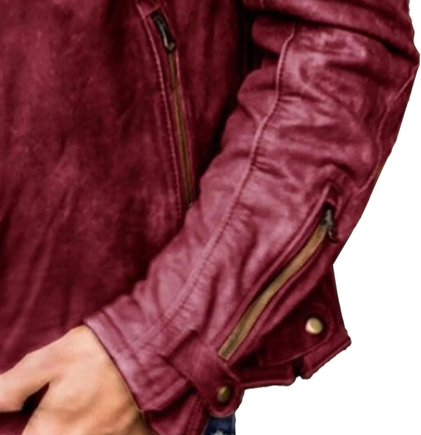 Maiyifu-GJ Men's Faux Leather Jacket Stylish Lightweight Motorcycle Leather Jackets Zipper Biker Coat Windbreaker Outerwear