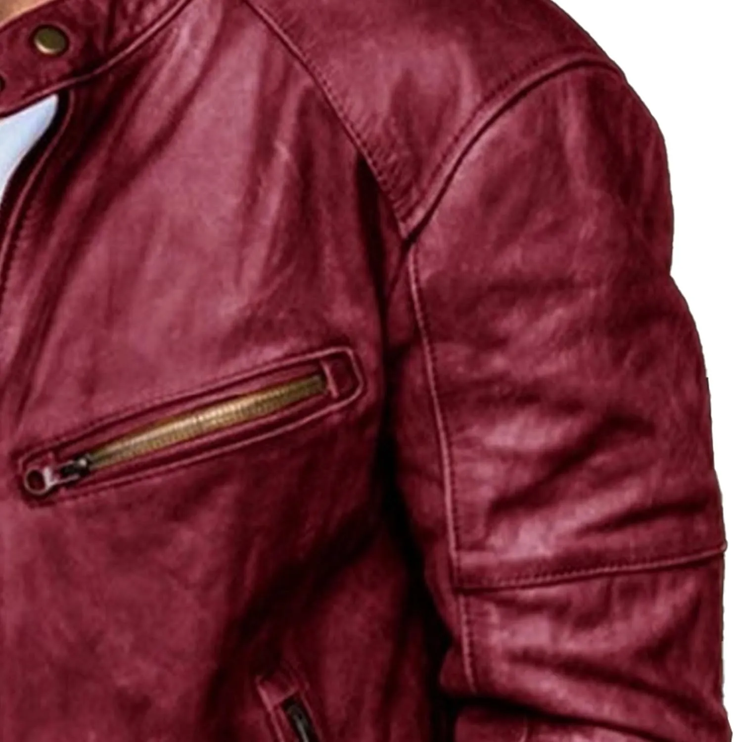 Maiyifu-GJ Men's Faux Leather Jacket Stylish Lightweight Motorcycle Leather Jackets Zipper Biker Coat Windbreaker Outerwear