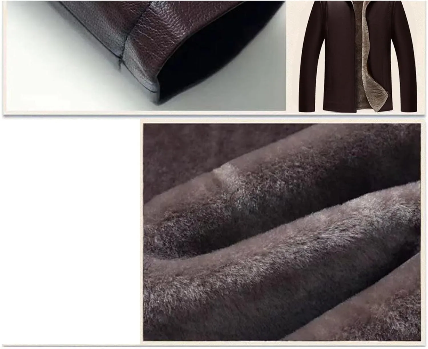 Maiyifu-GJ Mens Leather Jacket Faux Leather Windproof Warm Winter Coat Fashion Vintage Motorcycle Jacket Outerwear