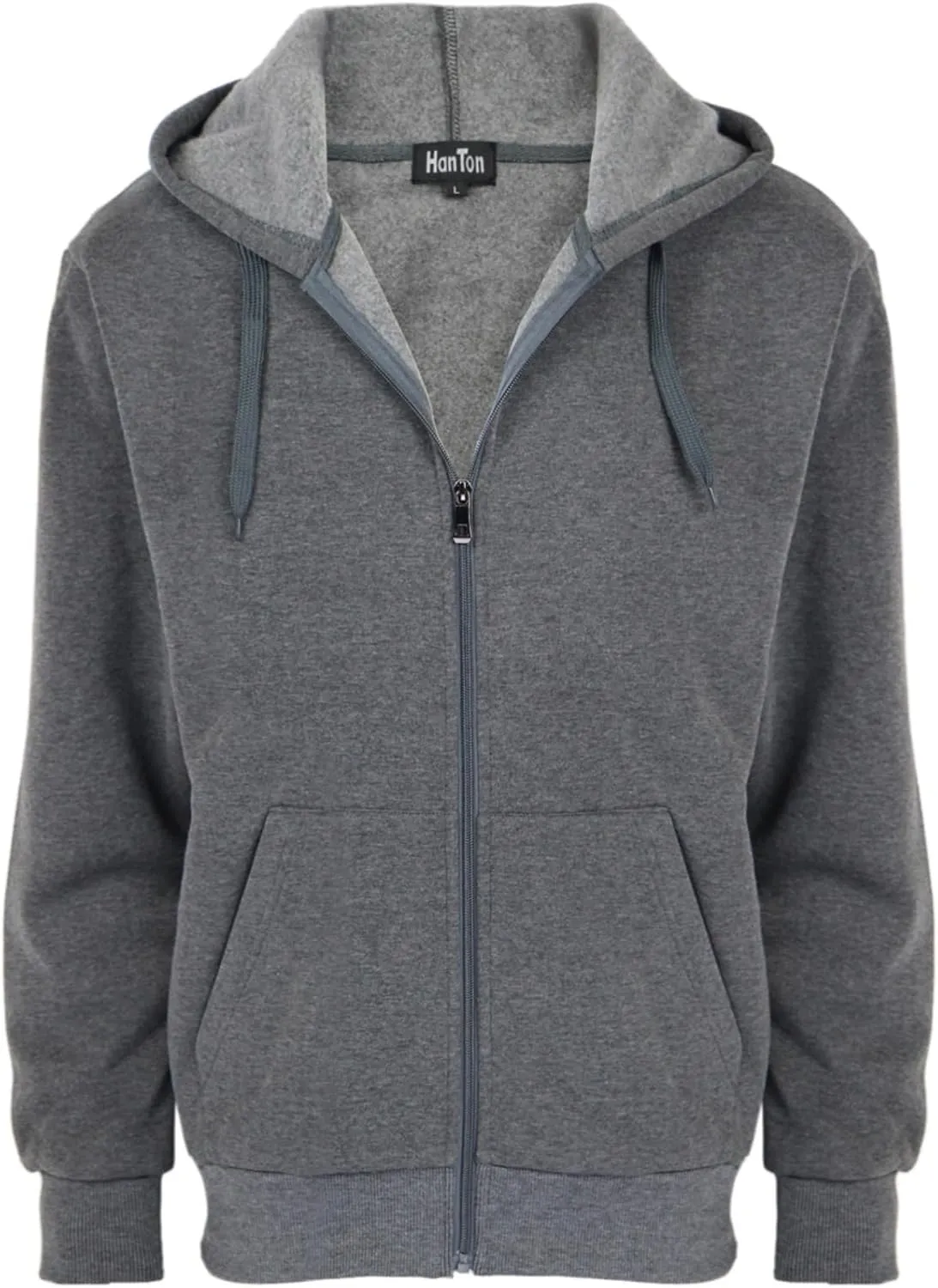 Mens Zip Up Fleece Jacket Lightweight Hoodies Casual Soft Full Zip Coats with Pockets Plus Size S-5XL Big&Tall