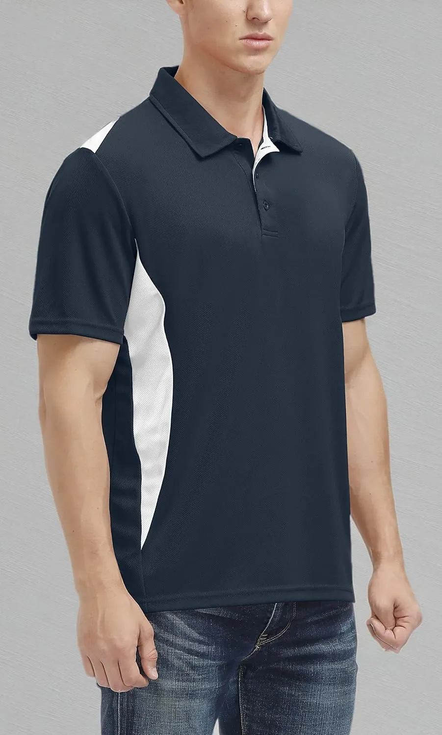 MOHEEN Men's Moisture-Wicking Golf Polo Shirts - Sun Protection Dry Fit M-7XL