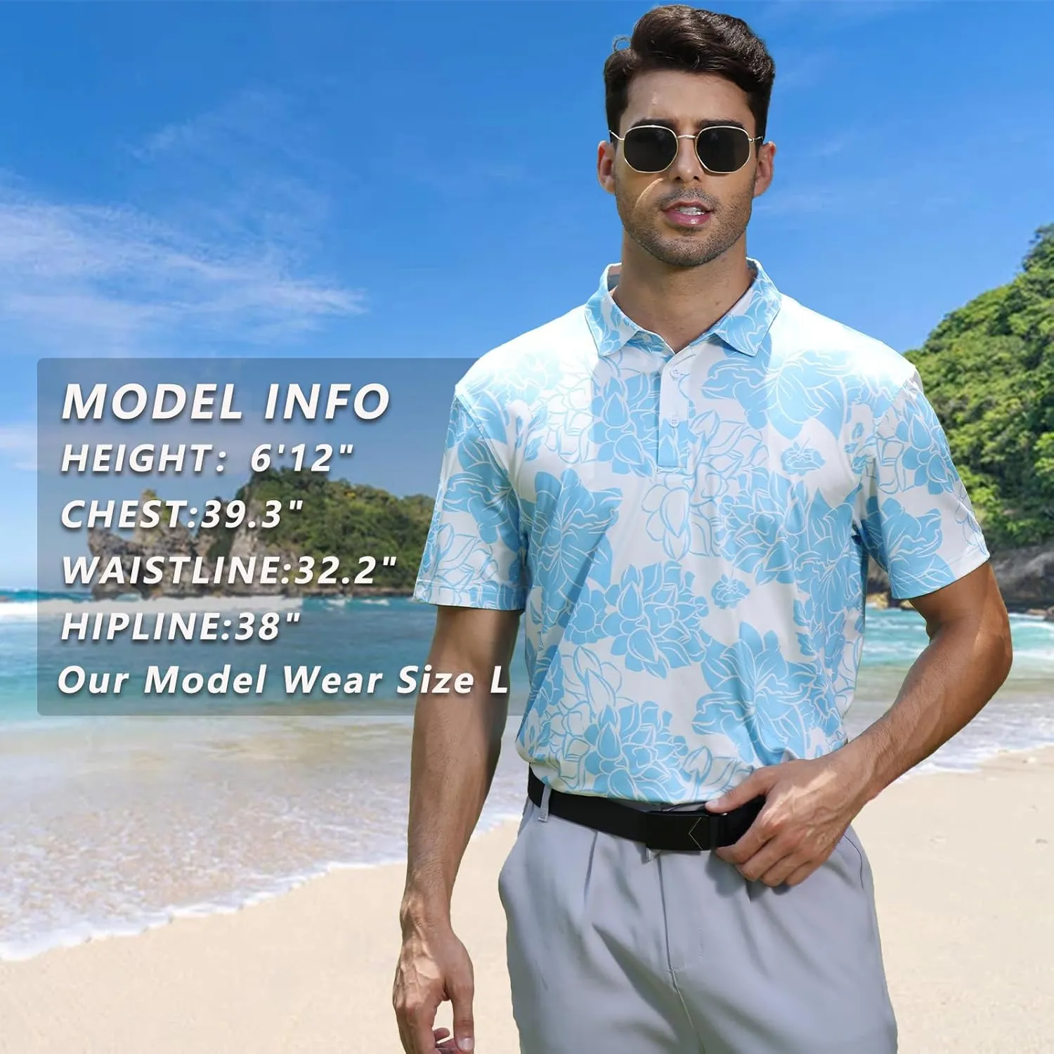 MOHEEN Men's Moisture-Wicking Golf Polo Shirts - Sun Protection Dry Fit M-7XL