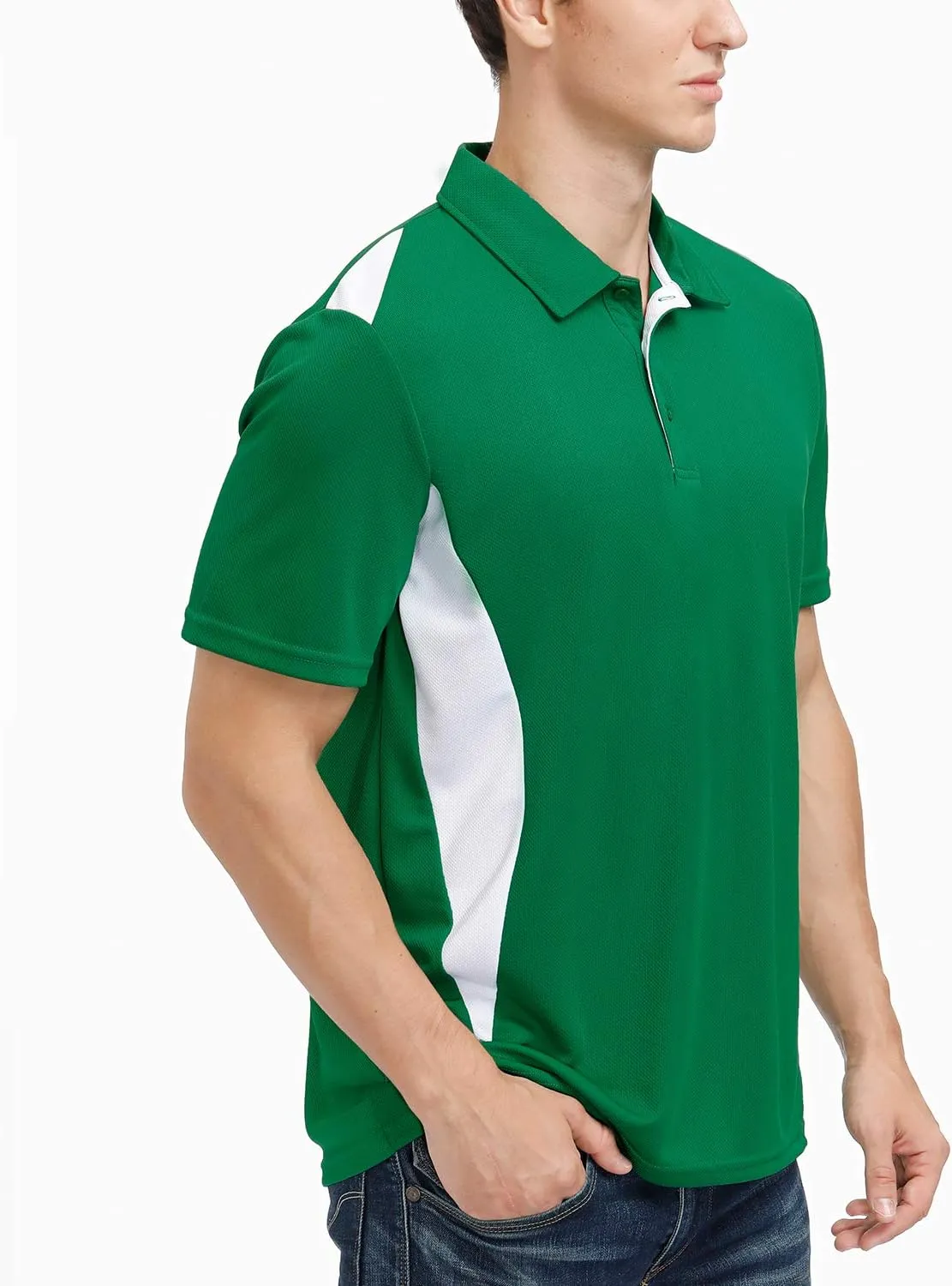 MOHEEN Men's Moisture-Wicking Golf Polo Shirts - Sun Protection Dry Fit M-7XL