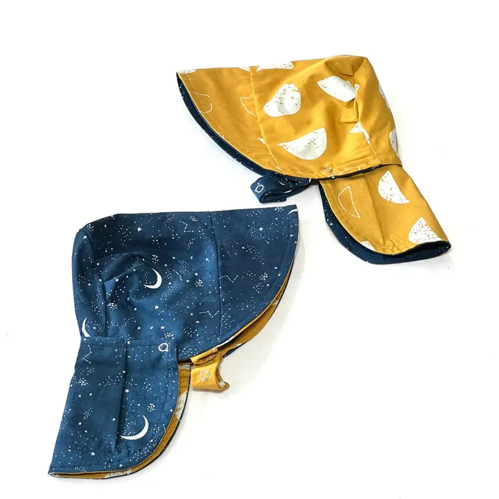 Organic Reversible EcoBonnet Sun Hat with Neck Flap - Nile