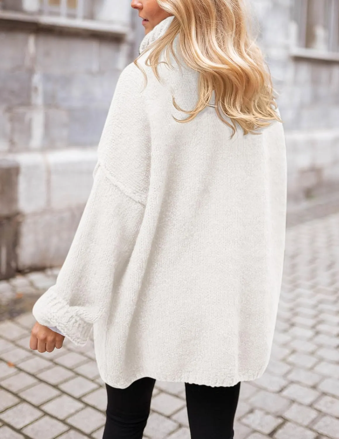 PRETTYGARDEN Women's Knit Oversized Sweater Fall Fashion Casual Long Sleeve Turtleneck Chunky Pullover Tops Winter Clothing