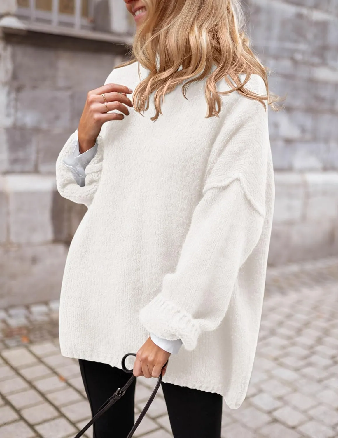 PRETTYGARDEN Women's Knit Oversized Sweater Fall Fashion Casual Long Sleeve Turtleneck Chunky Pullover Tops Winter Clothing