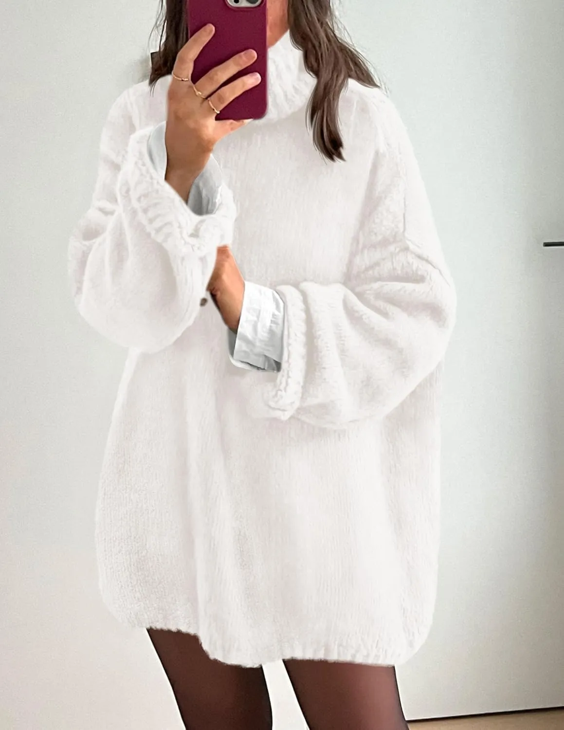 PRETTYGARDEN Women's Knit Oversized Sweater Fall Fashion Casual Long Sleeve Turtleneck Chunky Pullover Tops Winter Clothing