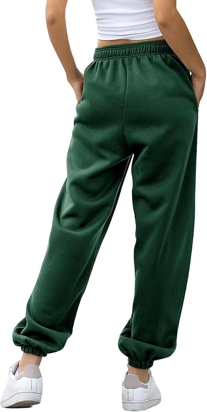 Teen Girls Cinch Bottom Sweatpants Baggy High Waist Elastic Jogger Pants Drawstring Athletic Pants Y2K Preppy Pants