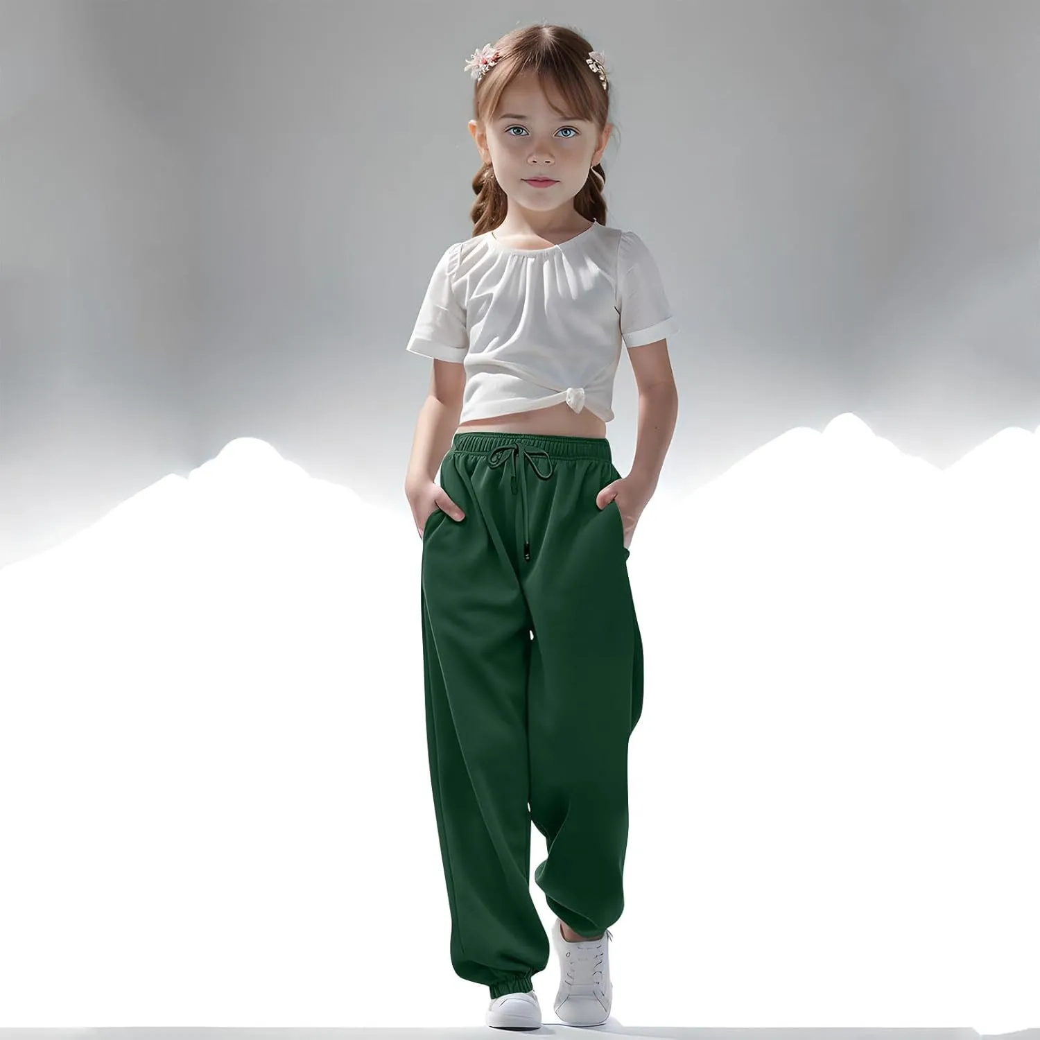 Teen Girls Cinch Bottom Sweatpants Baggy High Waist Elastic Jogger Pants Drawstring Athletic Pants Y2K Preppy Pants