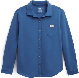 TomboyX Women's Fleece Shirt Long Sleeve Button Down Shacket Casual Relaxed Top with Pocket (XS-4X)