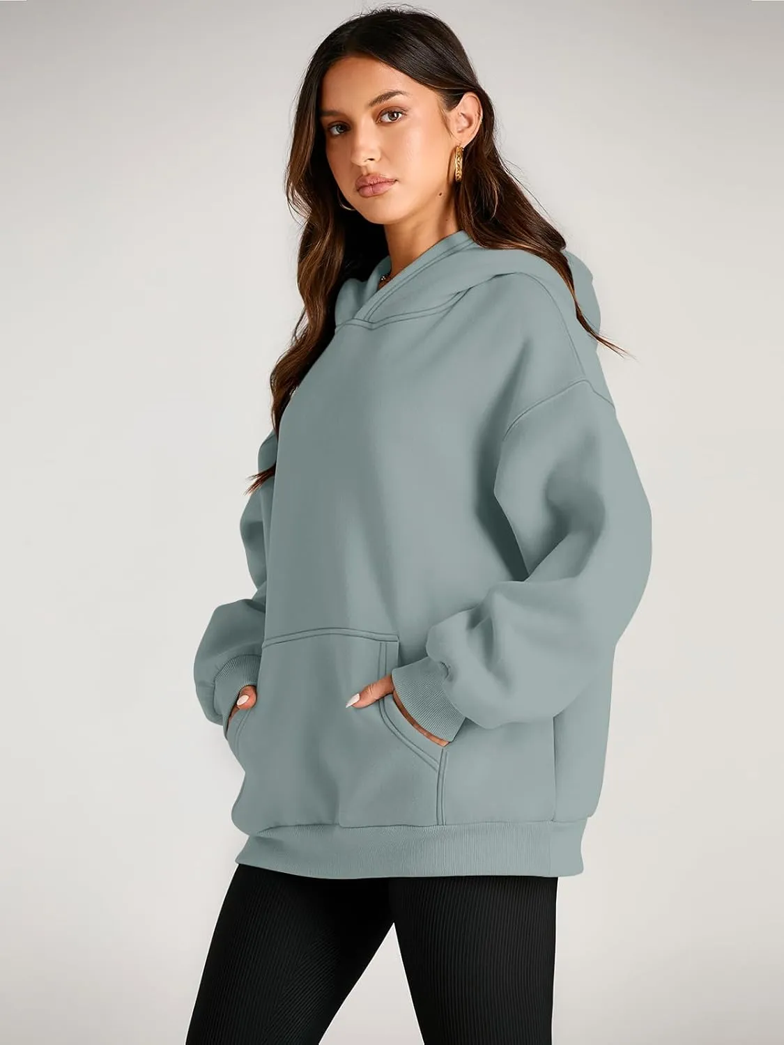 Trendy Queen Womens Oversized Hoodies Fleece Sweatshirts Sweaters Spring Outfits 2025 Pullover Fall Winter Clothes