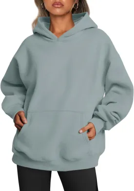 Trendy Queen Womens Oversized Hoodies Fleece Sweatshirts Sweaters Spring Outfits 2025 Pullover Fall Winter Clothes
