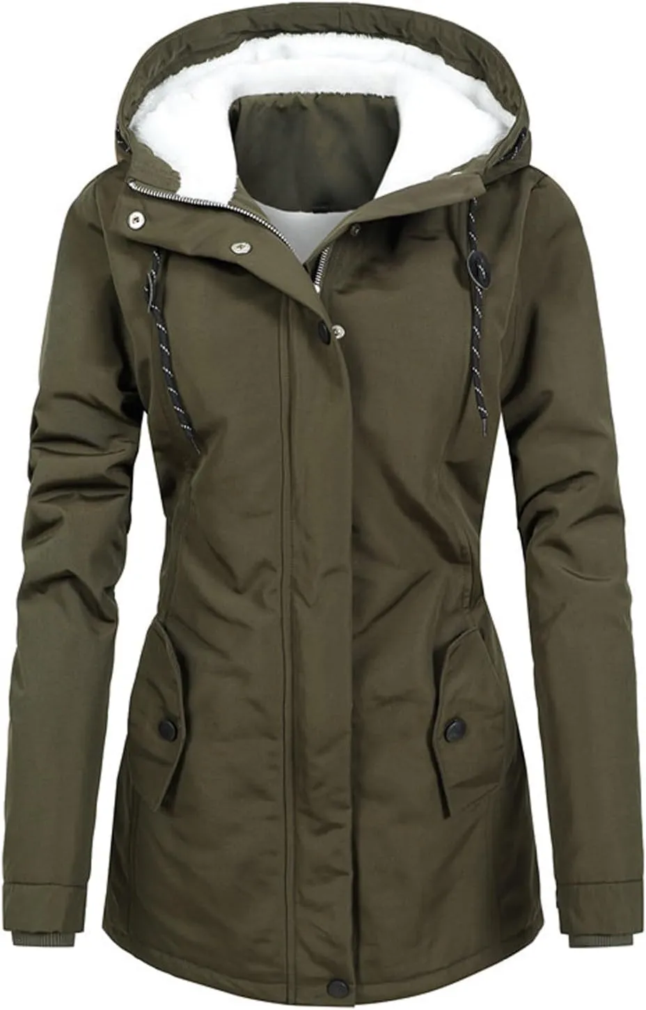 Winter Coats for Women 2025 Plus Size Warm Sherpa Fleece Lined Jackets Hooded Parka Peacoat Outerwear