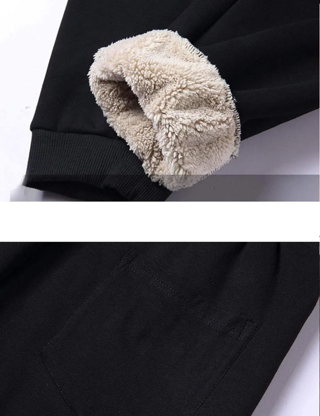 Yeokou Mens Winter Warm Sherpa Lined Active Thermal Jogger Fleece Sweatpants Pant