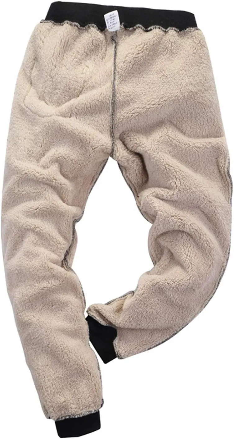 Yeokou Mens Winter Warm Sherpa Lined Active Thermal Jogger Fleece Sweatpants Pant