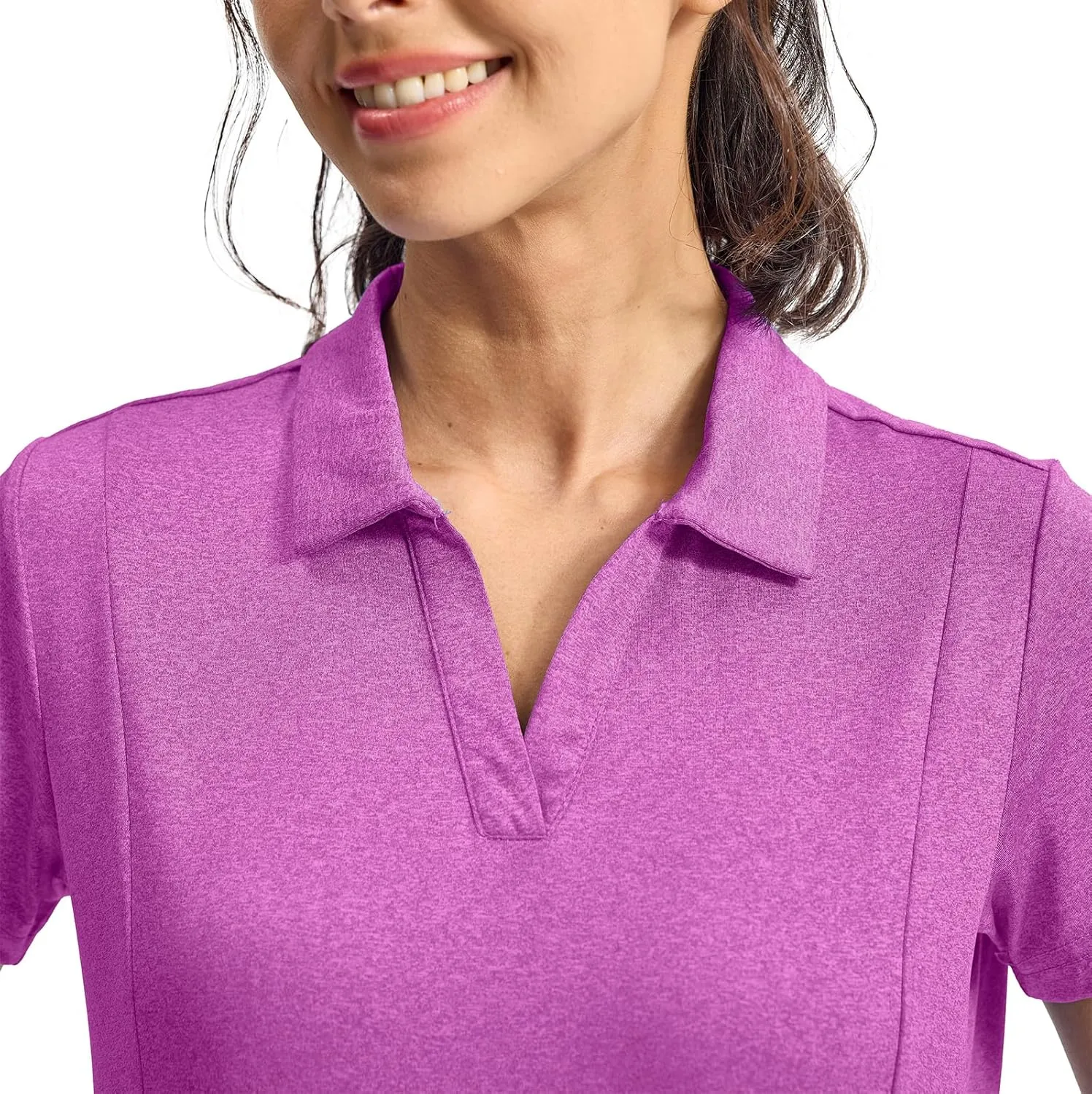 YSENTO Womens Golf Apparel Shirts Clothes V-Neck Tops Collared UPF 50  Dry Fit Short Sleeve Tennis Polo Shirts