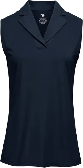 YSENTO Women's Sleeveless Golf Shirts Summer Fashion Cute Polo Tops UPF 50 Dry Fit Lapel Collar V Neck Clothes