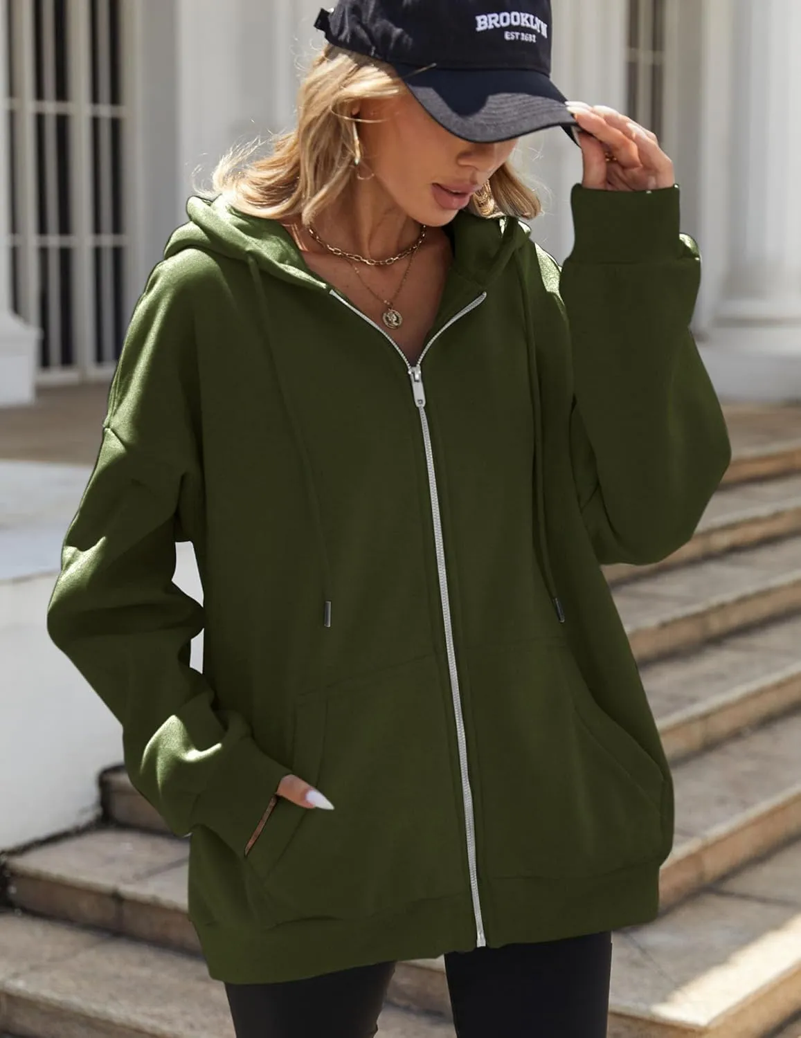 Zeagoo Women's Oversized Zip Up Hoodies Fleece Jacket Casual 2025 Fall Winter Sweatshirts Y2K Hoodies