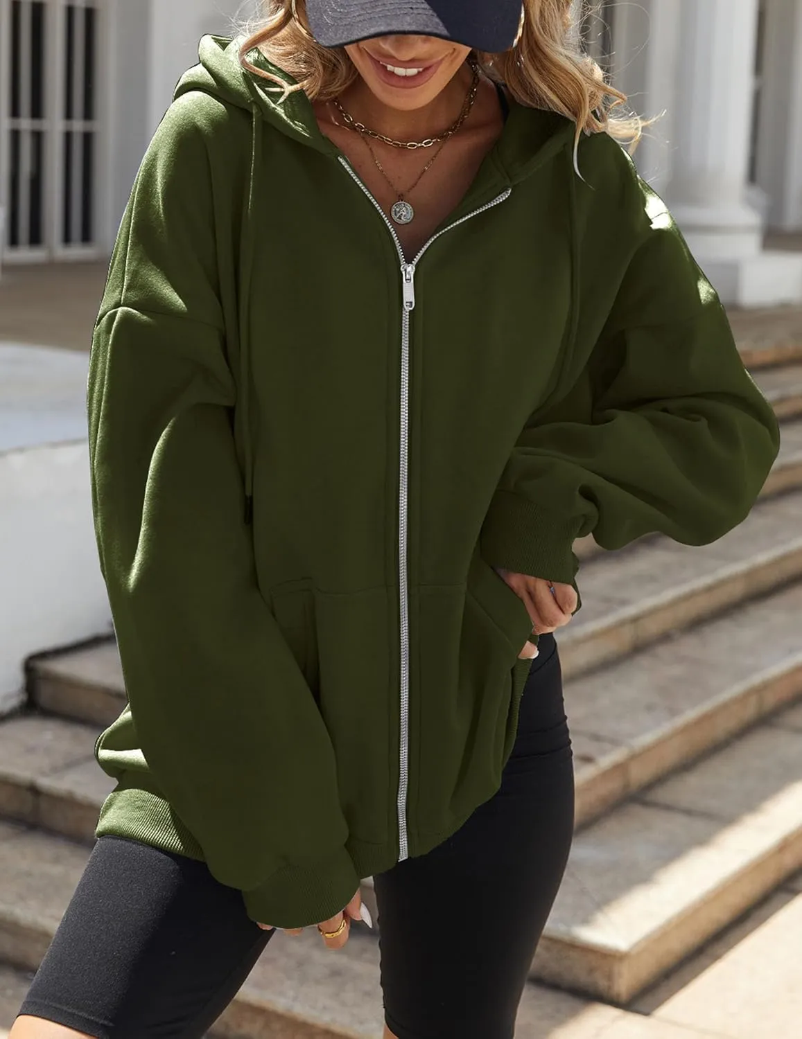 Zeagoo Women's Oversized Zip Up Hoodies Fleece Jacket Casual 2025 Fall Winter Sweatshirts Y2K Hoodies